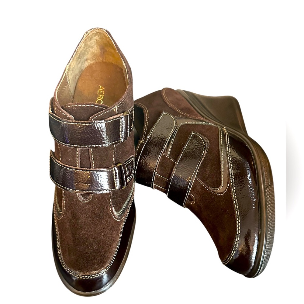 Aerosoles Wedge Shoes with Double Adjustable Straps Size 8.5in BROWN